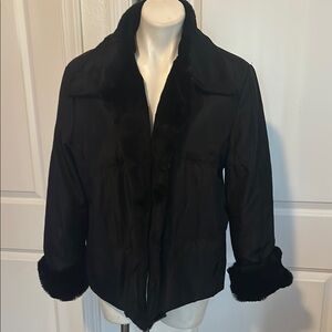 St. John Black Teddy Jacket Versatile Winter Essential